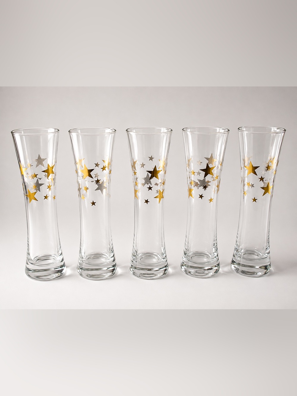 ARTLAND GOLD STARS STEMLESS CHAMPAGNE TOASTING FLUTES – SET OF 5